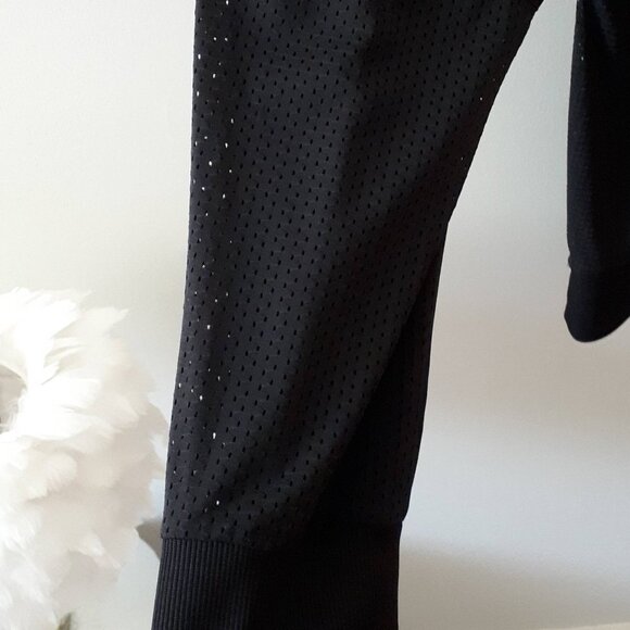 EUC Kyodan black elastic waist track pants with mesh leg detailing, L - Picture 11 of 13